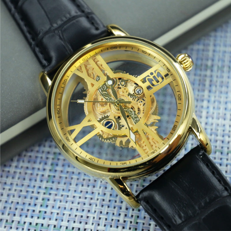 New Hollowed-out See-through Industrial-mechanical-style Sports Watch For Men