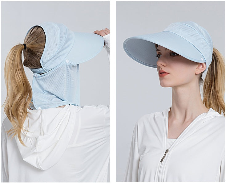 Women's New Style Ice-sensing Sunscreen Hat With Ponytail