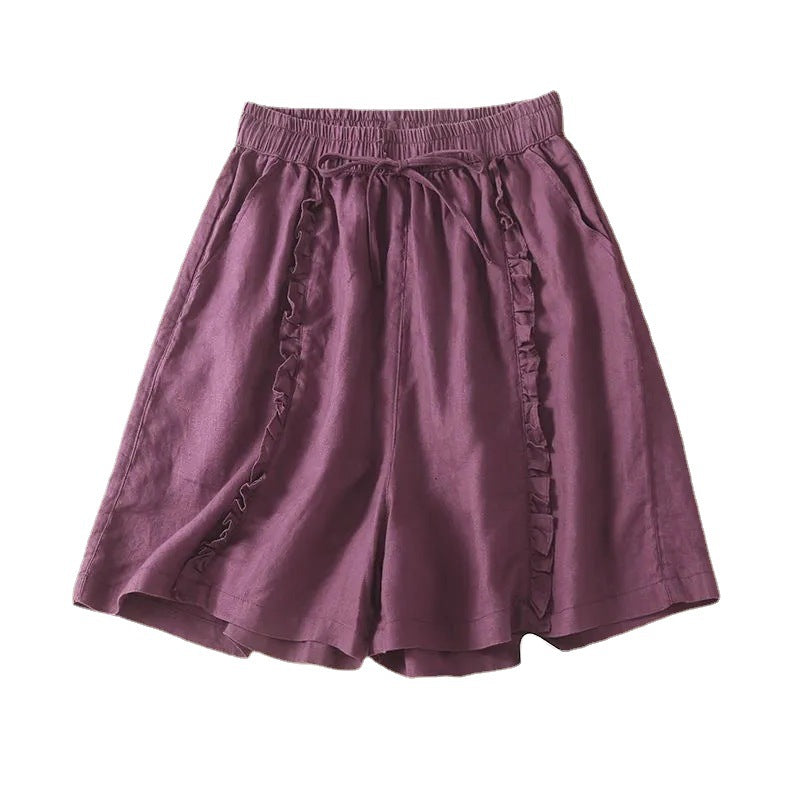 Summer Casual Wide-leg Plus-size Shorts For Women