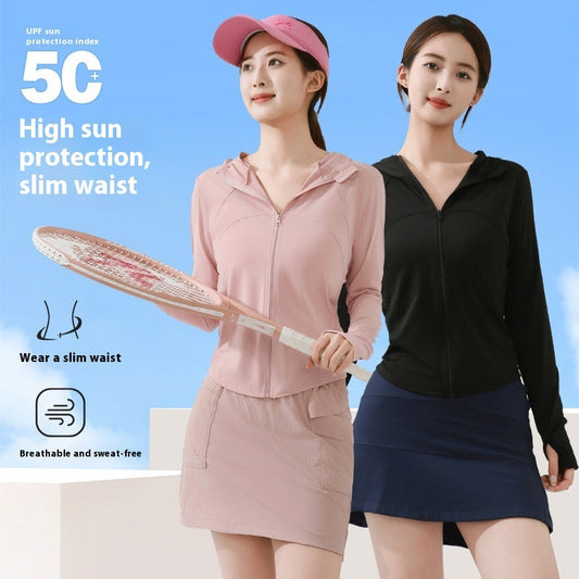 Sun Protection Clothing Thin Slim Stand Collar UV Protection Yoga Clothes
