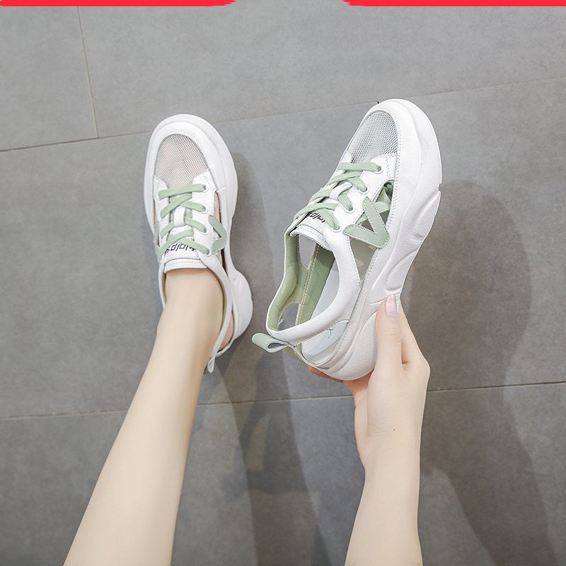 Hollow Toe  Sports Flat Mid-heel Women's Shoes