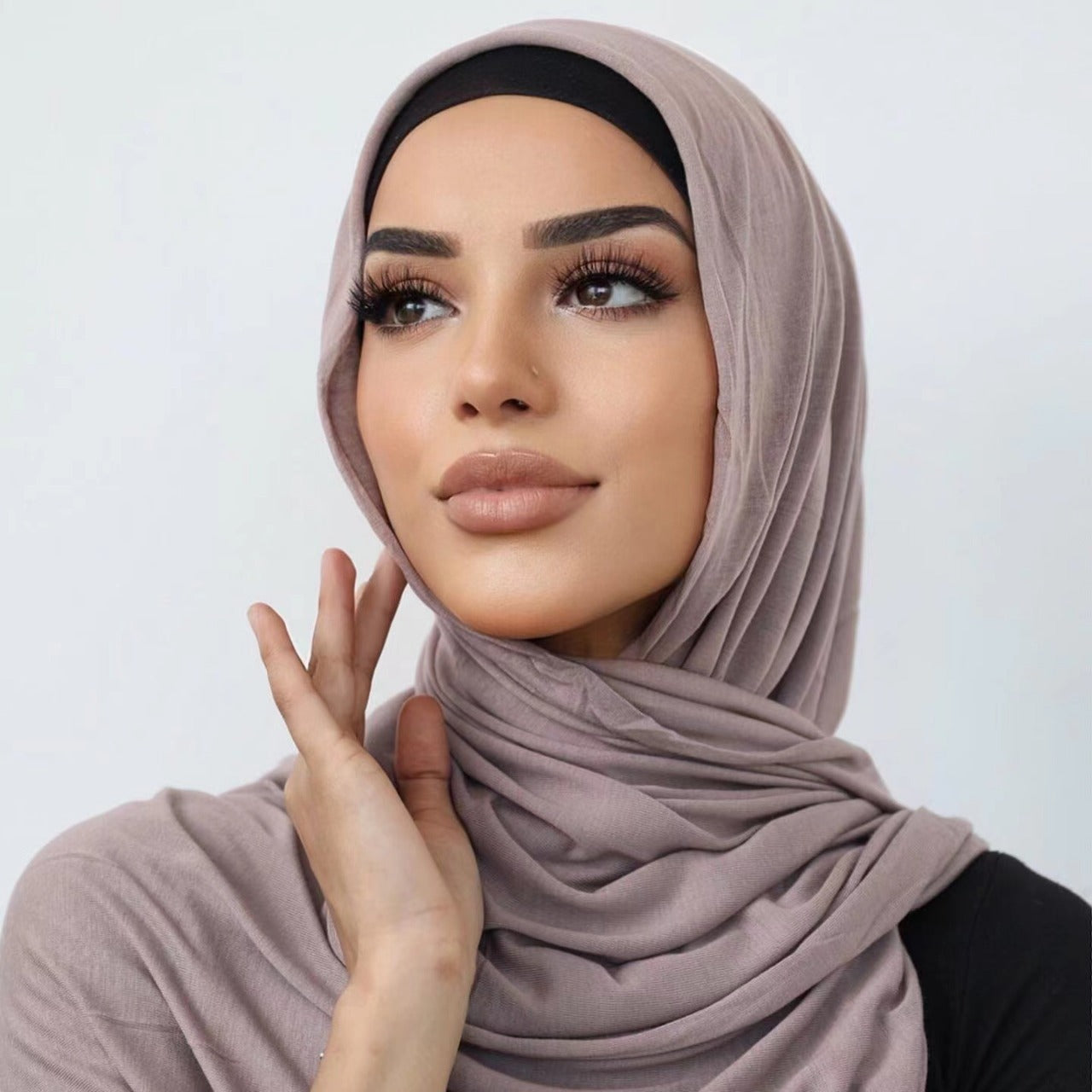 Pure Color Mercerized Cotton Scarf Women's Classic All-matching