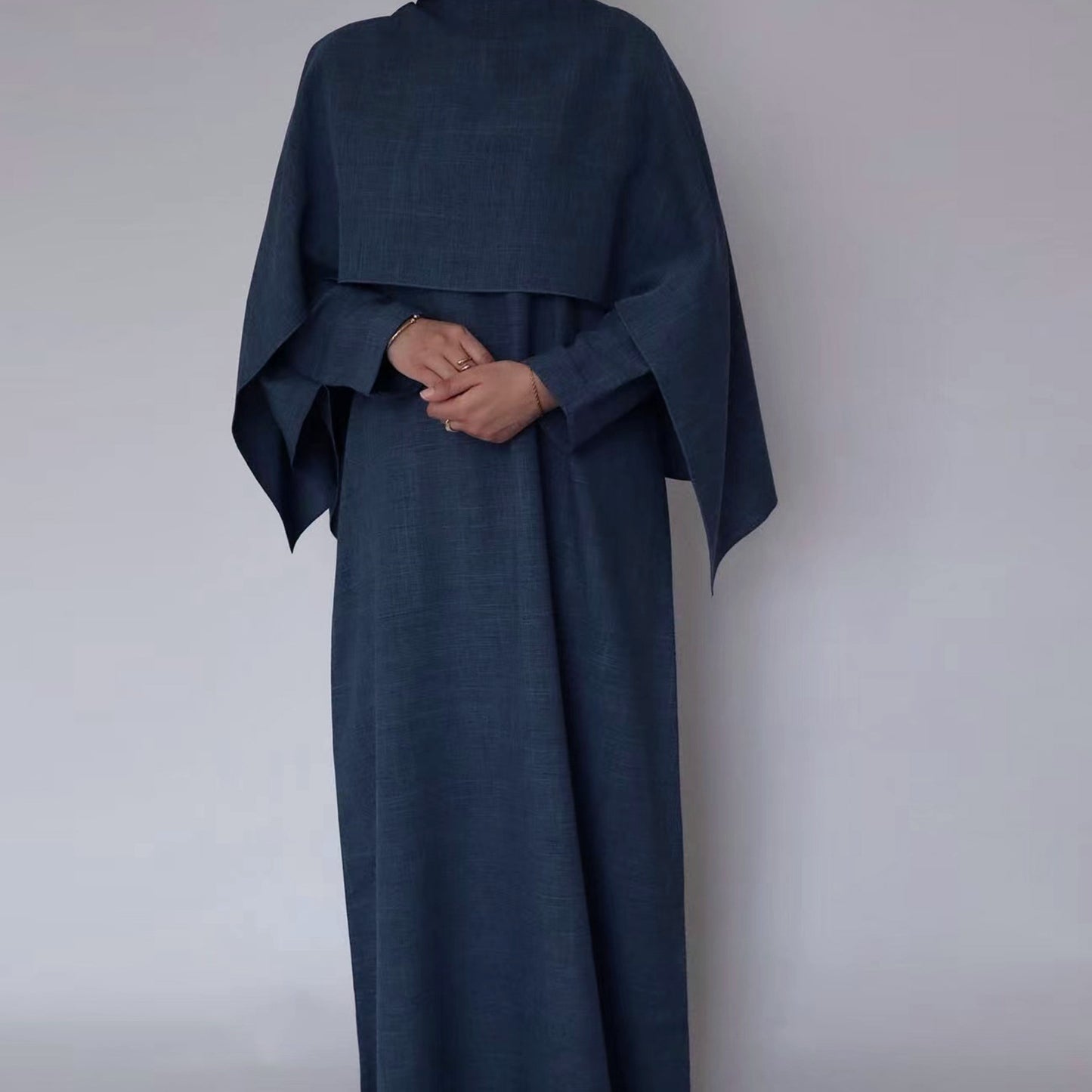 Dubai Turkish AliExpress Solid-Color Robe Dress