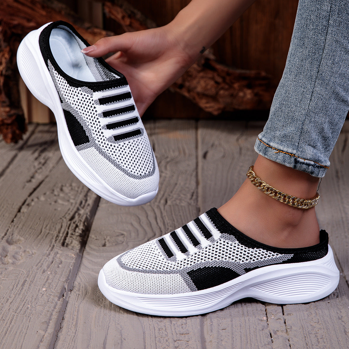 Flyknit Casual Slip-On Mesh Womens Shoes