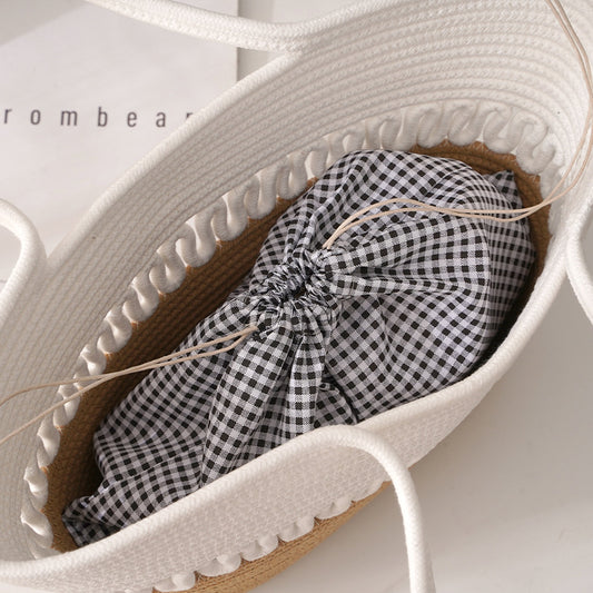 Cotton Bag Female Braided One Shoulder Large Capacity Portable