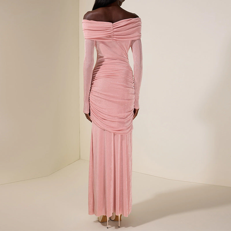 Off-Shoulder Ruched Cross-Fit Etuikjole til kvinder