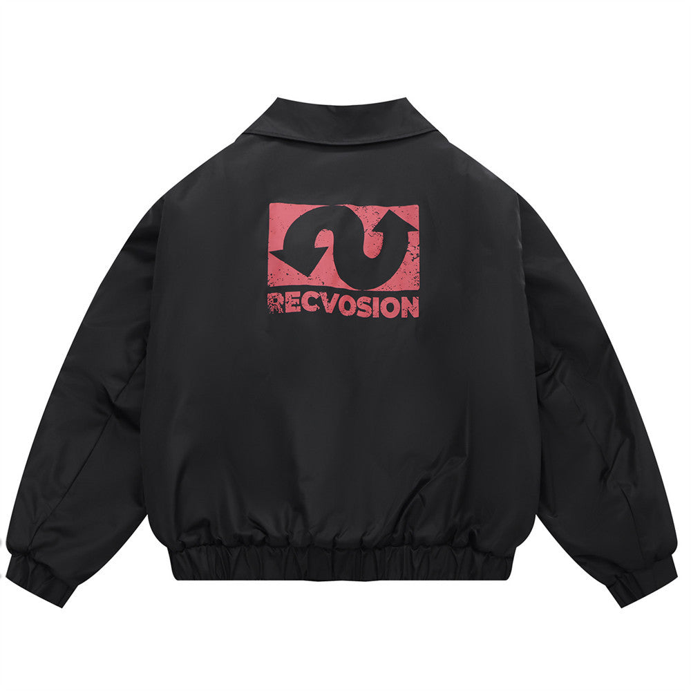 American Street Fashion Letter Printed Cotton-padded Jacket Jacket Men