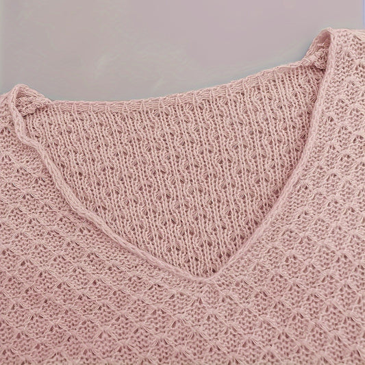 Women's Loose V-neck Plus Size Long Sweater