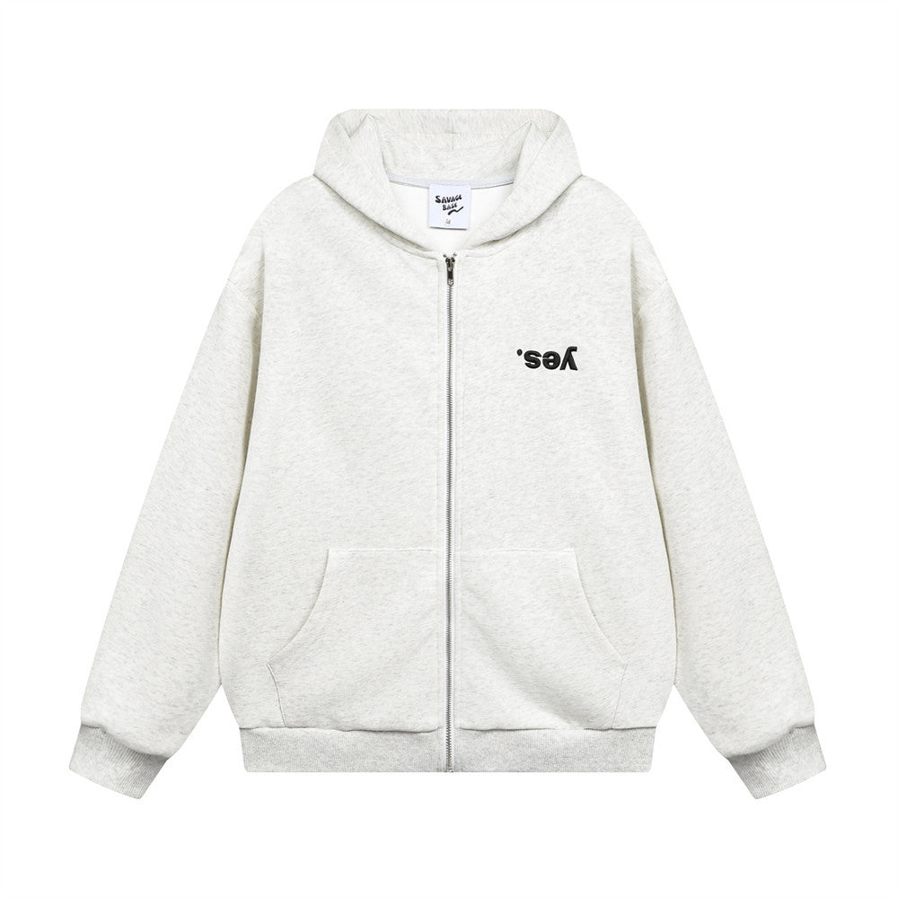 Inverted Letter Patch Embroidered Men's Jacket