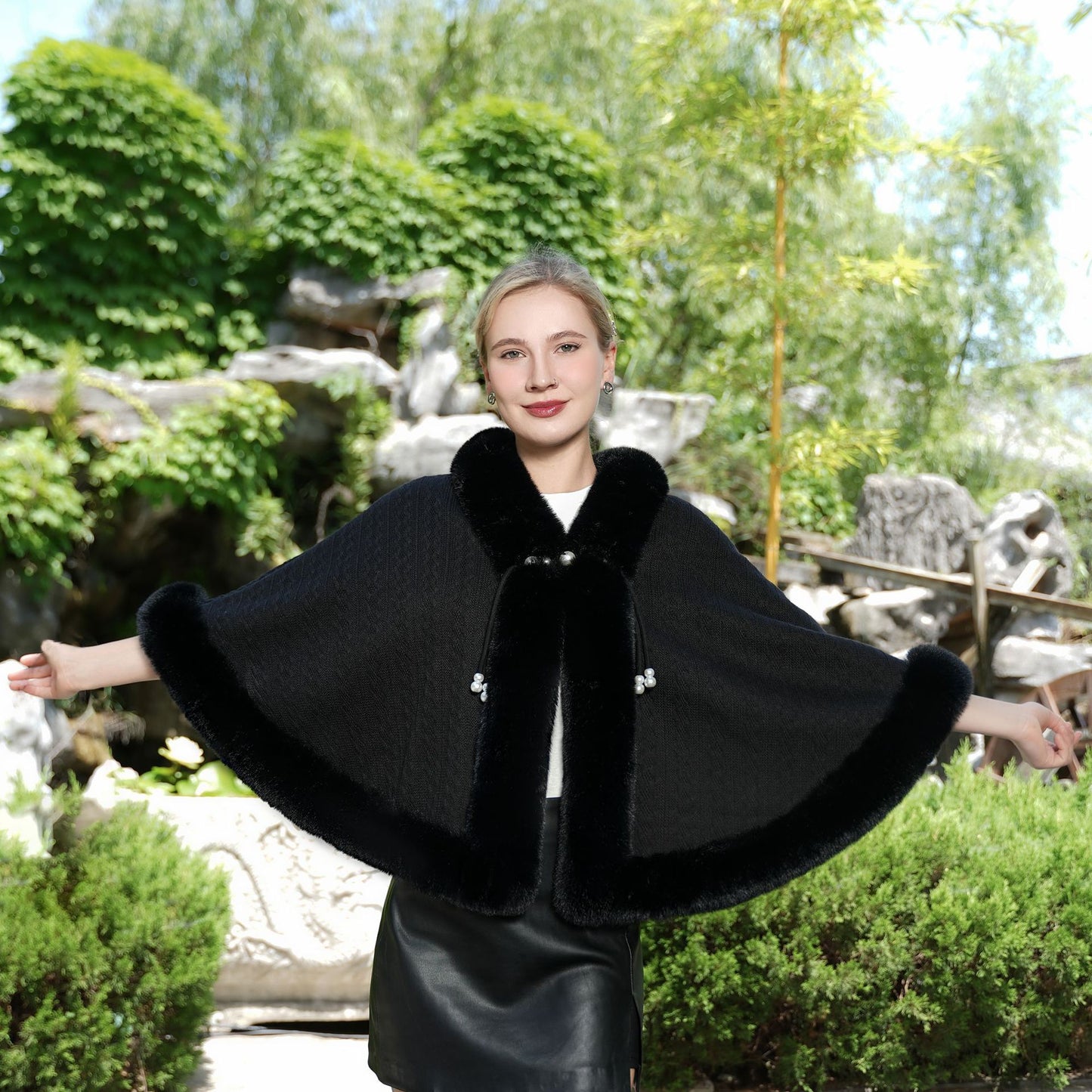 Autumn And Winter New Girl Versatile Cape And Shawl