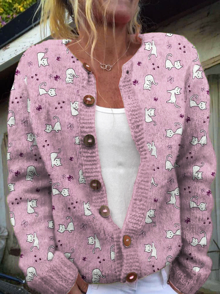 3D Digital Printing Cardigan Knitted Coat