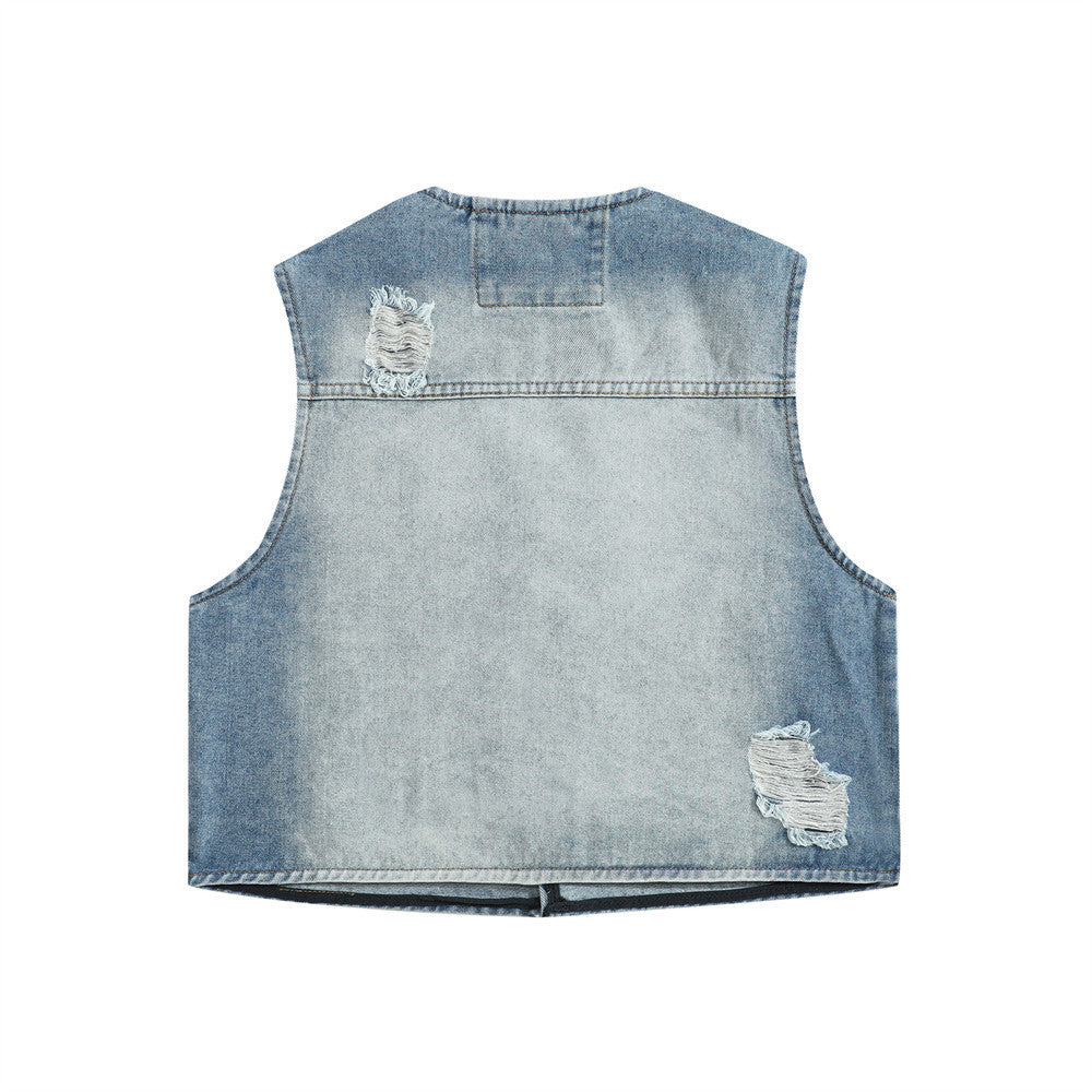 Fashion Street Functional Hole Frock Vest Male