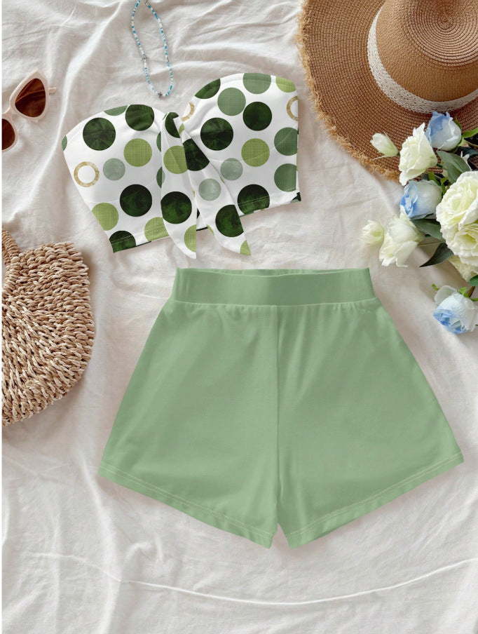 Summer Vacation Tube Top And Shorts Set