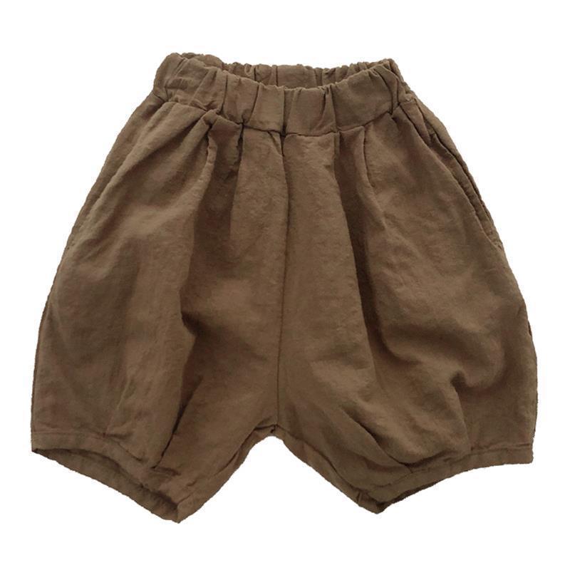 Children's Solid Color Cotton Linen Pants