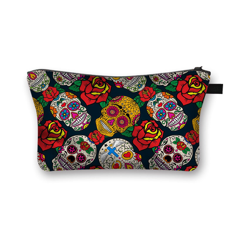 Ny Geometrisk Print Polyester Kosmetiktaske Stor Kapacitet Clutch Taske Dame Mode Rejse Opbevaringstaske