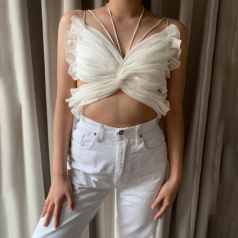 Women's Chiffon Butterfly Shape Suspender Top