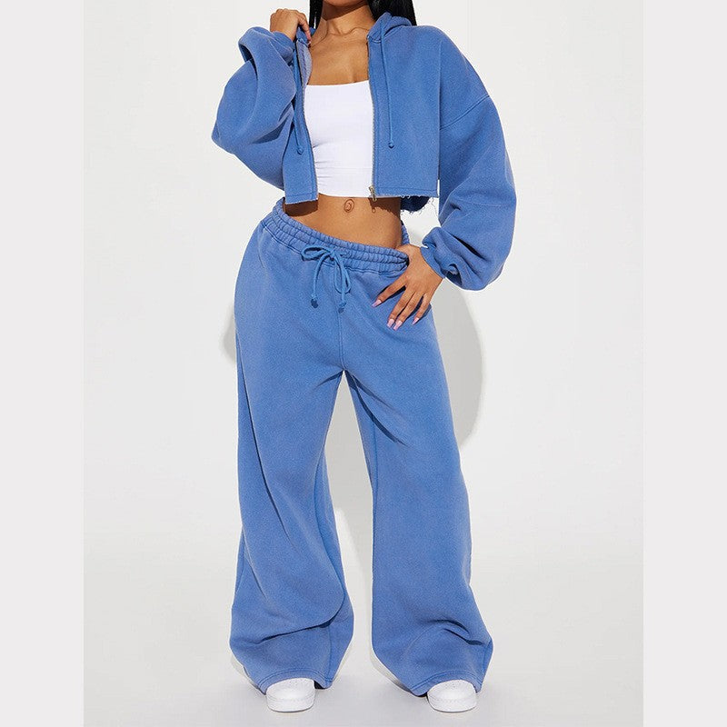 Women's Fashionable Long-sleeve Sporty Casual Hoodie Set