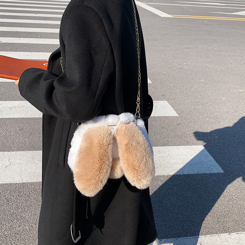 Cute Plush Ears Bunny Tail Fashion Macaron