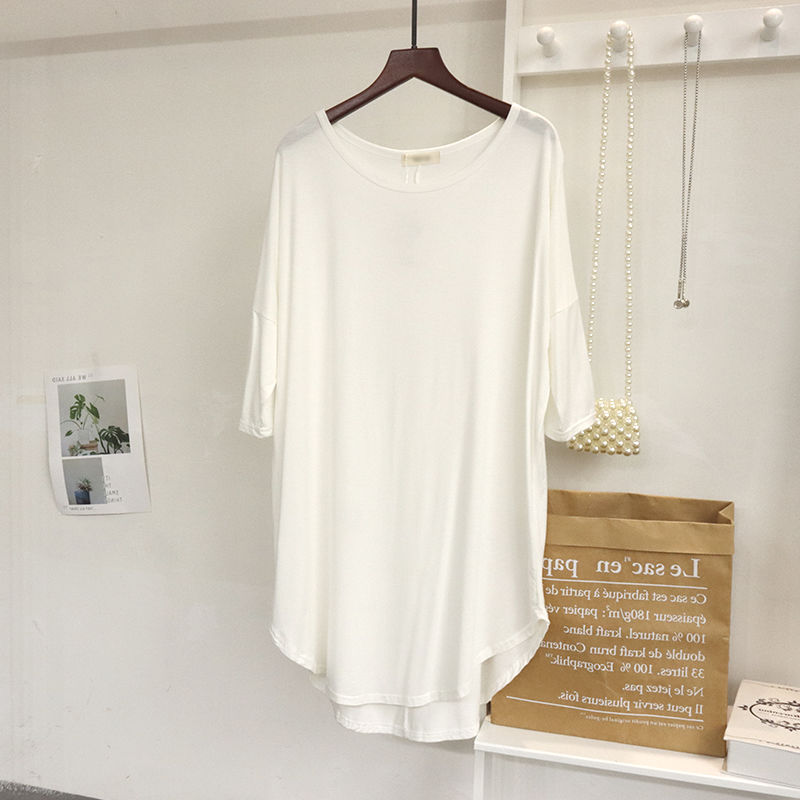 Women's Thin Irregular Layering Shirt Loose Mid-length Top
