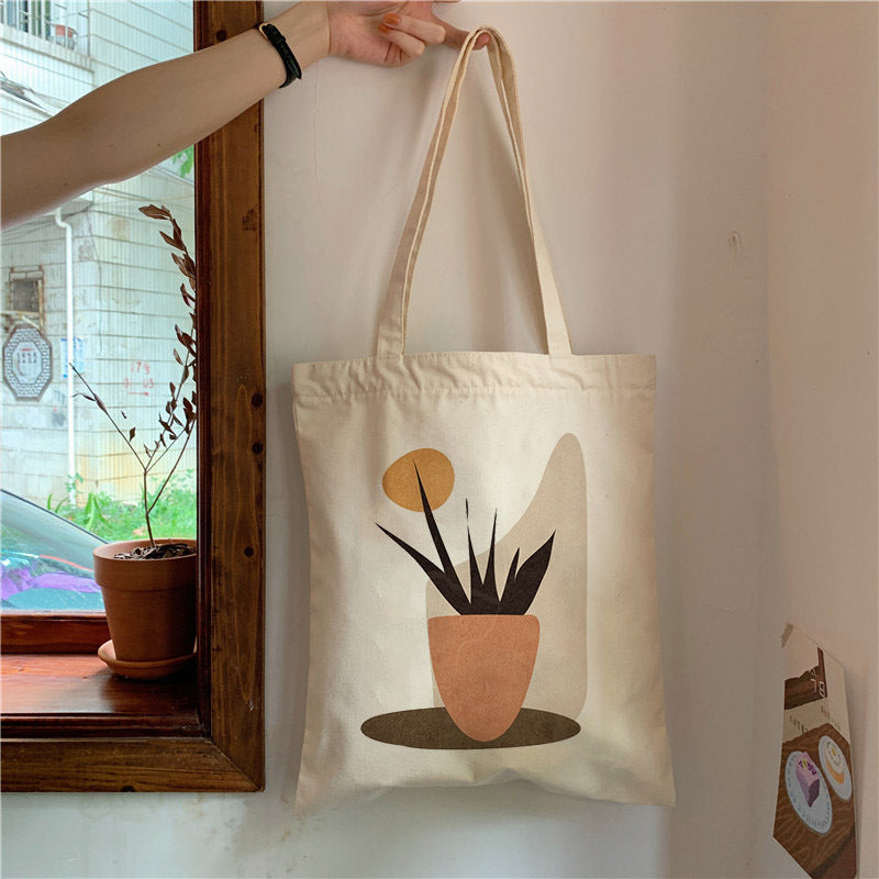 Plant Print Canvas Bag Personality Creative One-shoulder Student