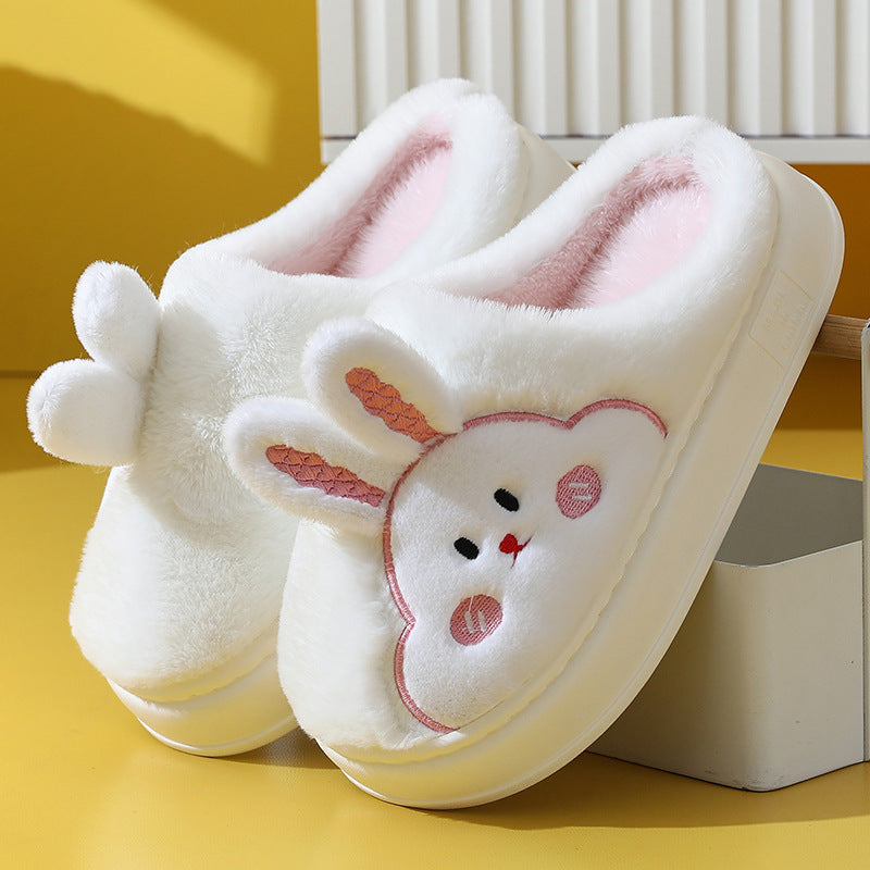 Silent Anti-slip Home Cartoon Cute Home Thermal Cotton Slippers Winter
