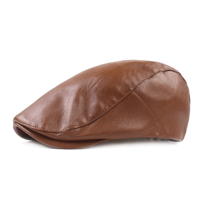Men's Fashionable Leather Forward Hat