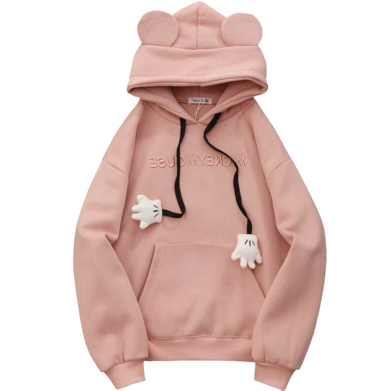 Dame Sweater Fleeceforet Tyk Broderi
