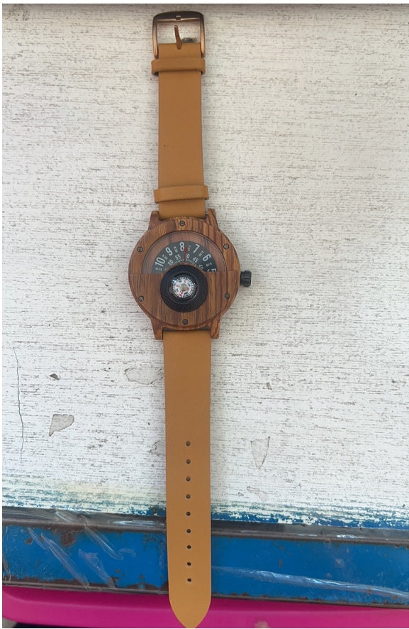 Multifunctional Compass Wood Watch Outdoor Sports Watch