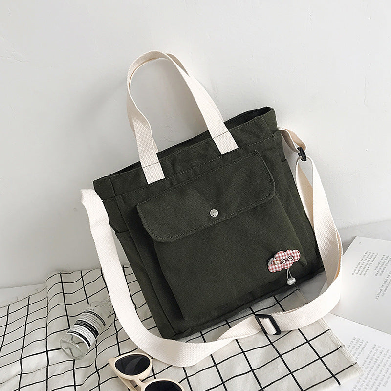 New Style Simple Portable Women's Diagonal Canvas Bag