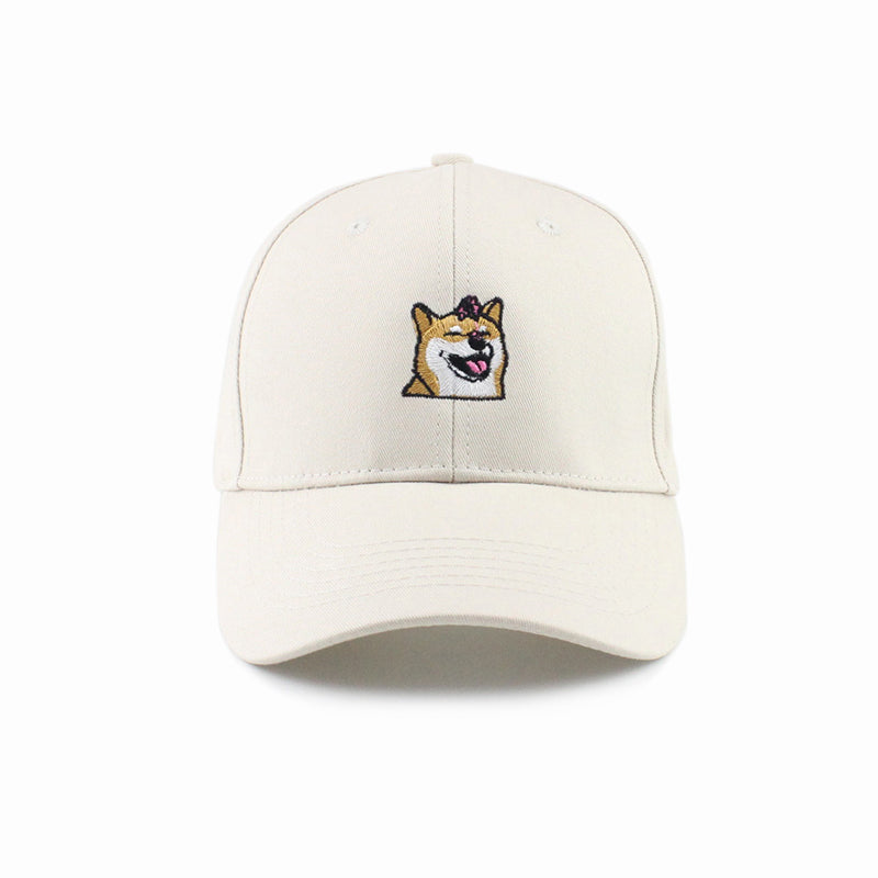 Smiling Chaigou Embroidery Curved Border Cute Student Hat