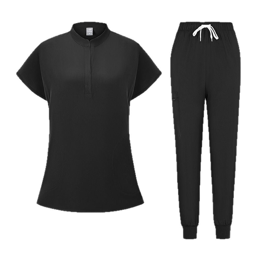 Stretchy, Quick-drying Short-sleeve Scrub Top For Doctors