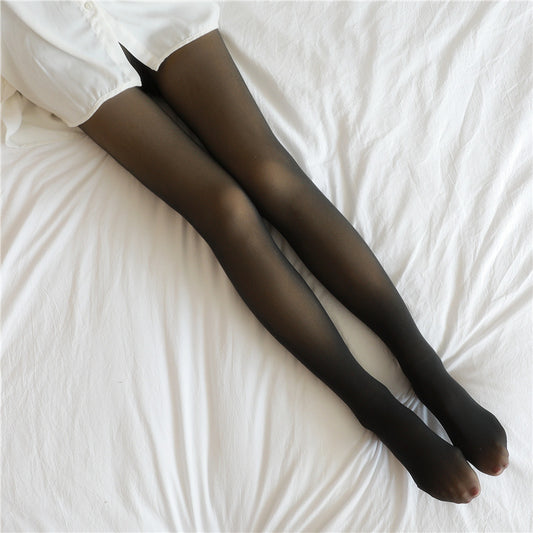 Falske gennemsigtige plus size leggings fleeceforede strømpebukser efterår og vinter varme fleece strømpebukser kvinder fleeceforede strømpebukser termiske vinterstrømpebukser