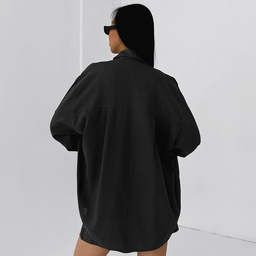 Pure Cotton Loose-Fit Wearable-at-Home Vest Shirt And Shorts Pajama Set 3 Pieces