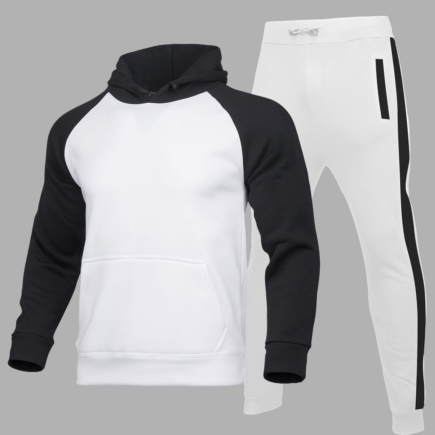 Sports Set Men's Sweater Suit With Hood Loose Pants