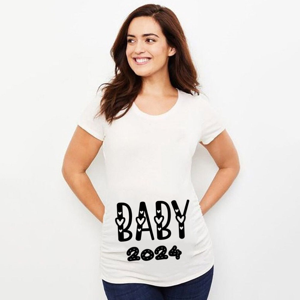 Baby Loading Printed Maternity T Shirt Pregnant Clothes