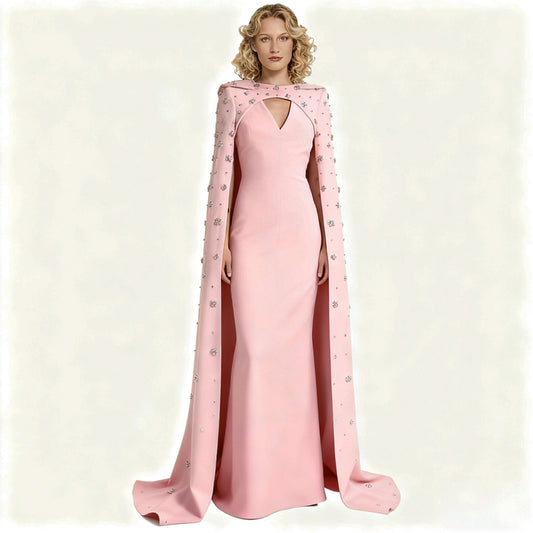 Heavy-duty Beaded And Diamond-encrusted Off-shoulder Long Dress
