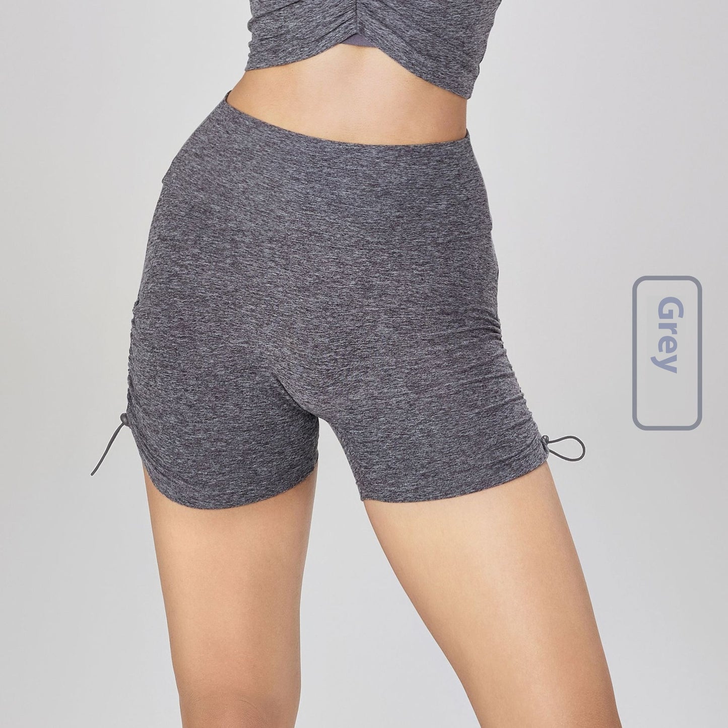 New Nude Feel One-piece Pleated Yoga Shorts High Waist Hip Lift