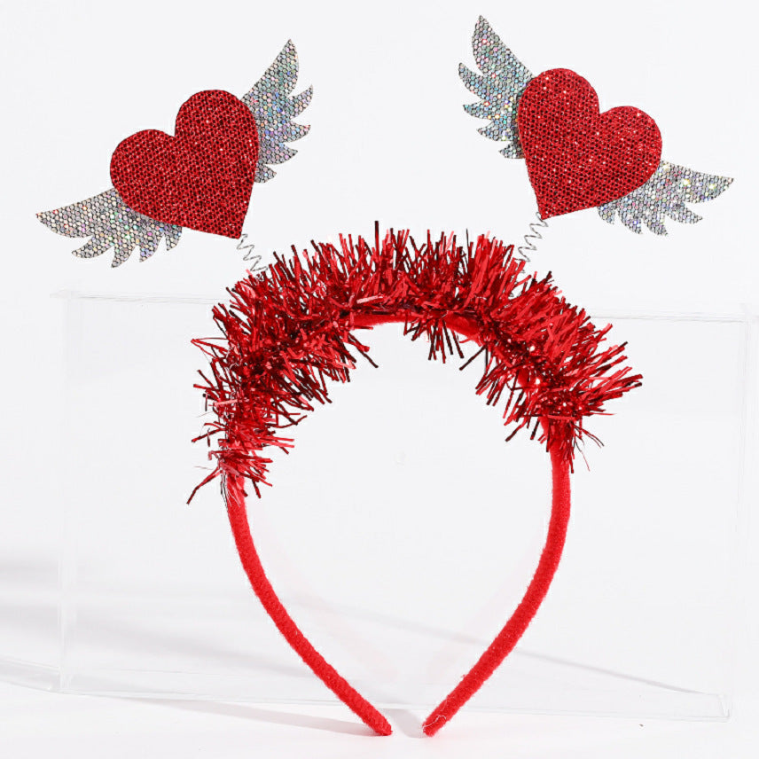 Red Heart Headband Accessories Three-dimensional