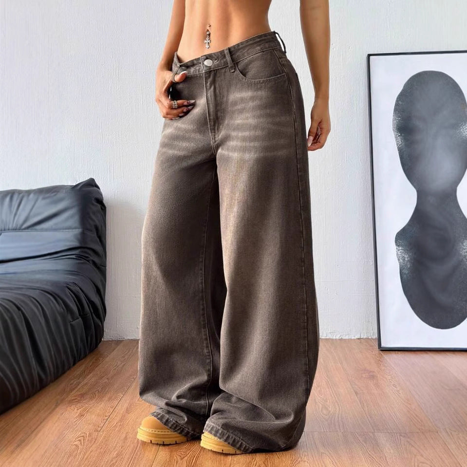 Loose Slimming And Fashionable Straight-leg Trousers Ins