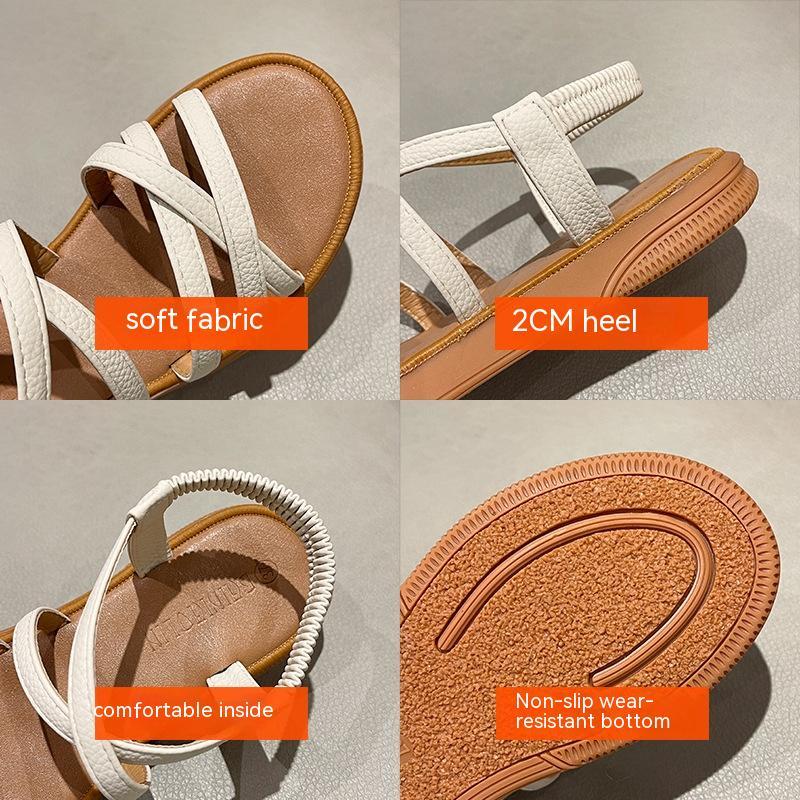 Elastic Band Cover Flat Strap Sandals