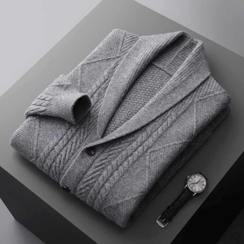 Cashmere Cardigan Men's Half Turtleneck Button Cashmere Coat