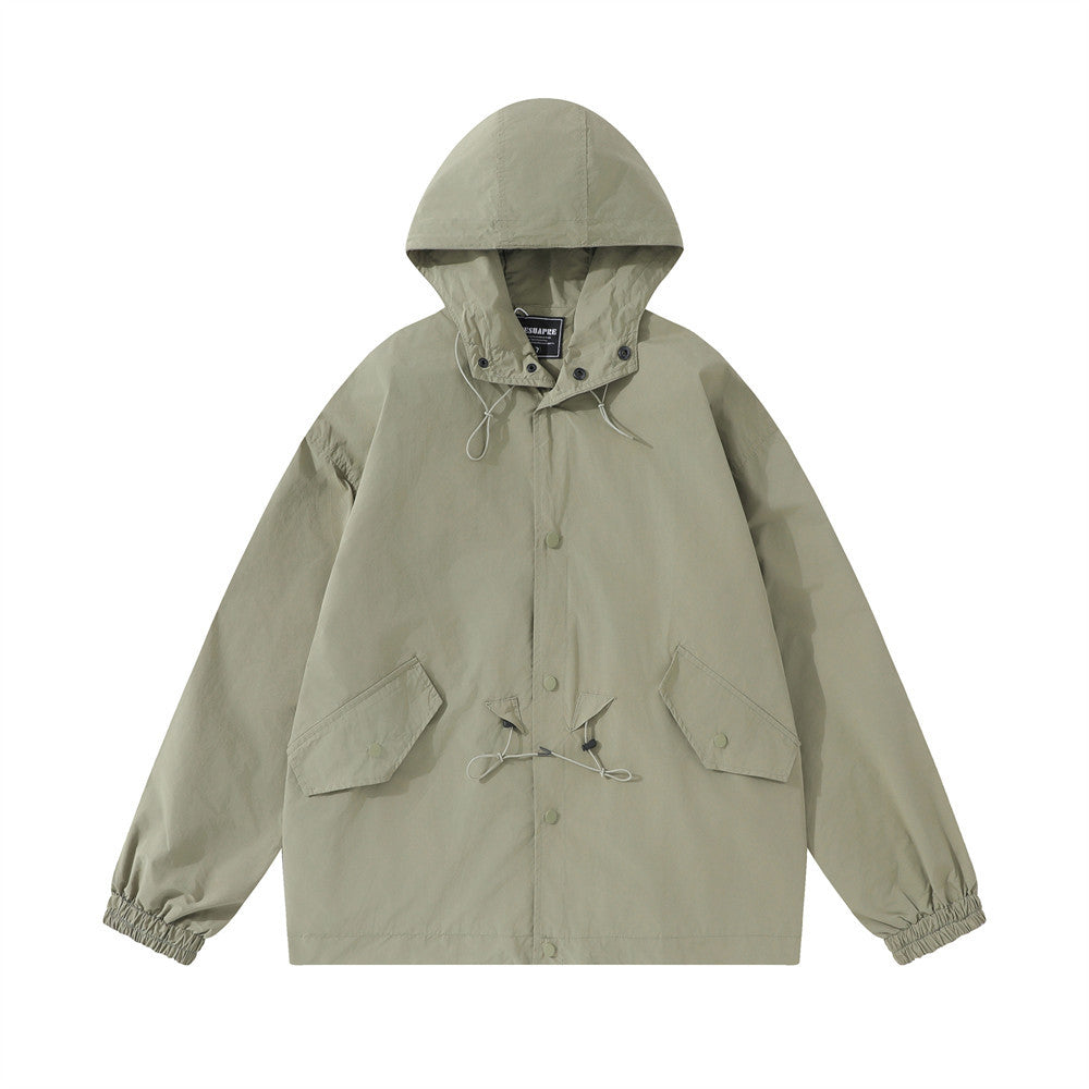 Pure Color Fashion Brand Wind Coat Men's Spring And Autumn Wear Functional Outdoor
