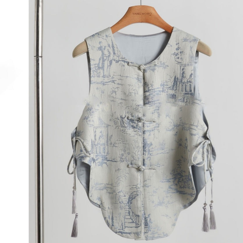 New Summer Women's Dress High-end New Chinese Style Cold Zen Suit