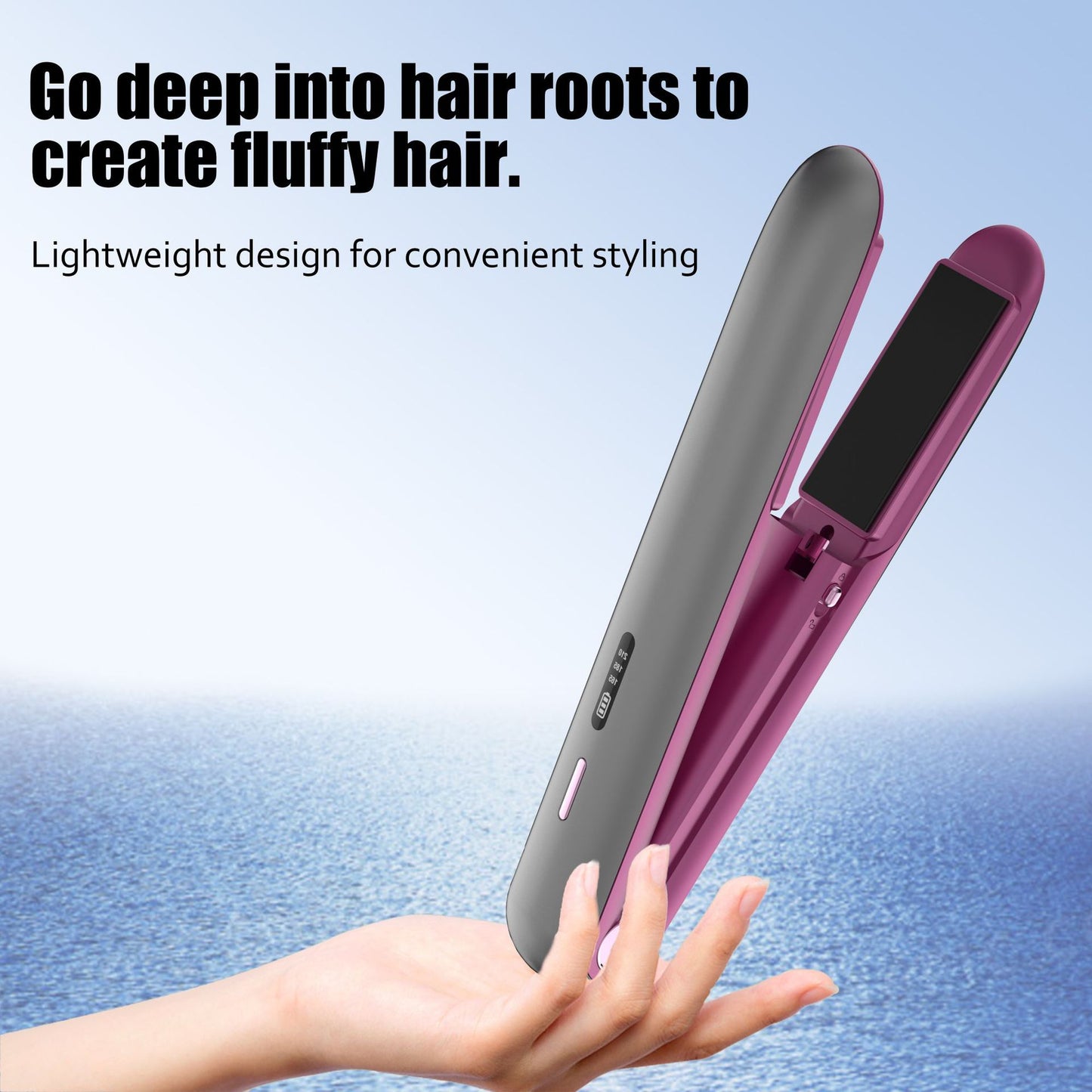 Wireless Charging Plywood Bangs For Curling Or Straightening Small Hair Straightener