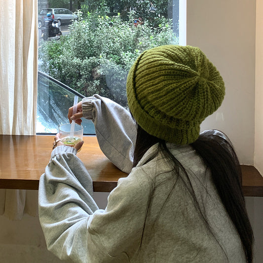 Japanese Simple Solid Flanging Wool Hat