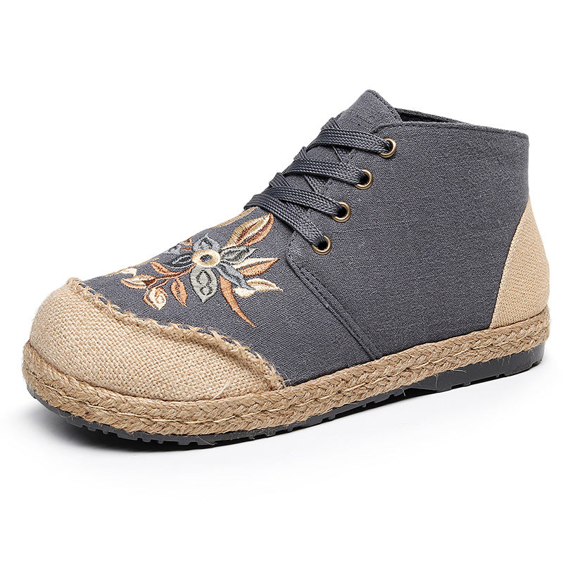 Women's Lace-Up Mid-Top Casual Short Boots
