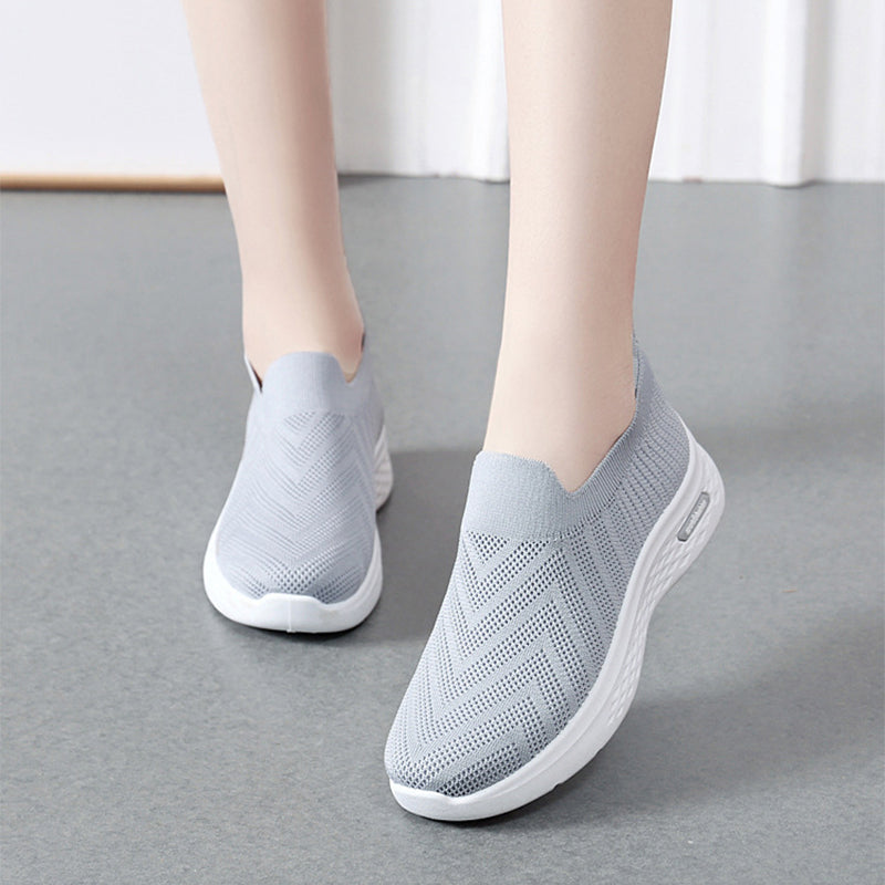 Afslappede mesh-sko strømpesko slip-on flade sko til kvinder sneakers afslappede bløde såler gåsko sportssko
