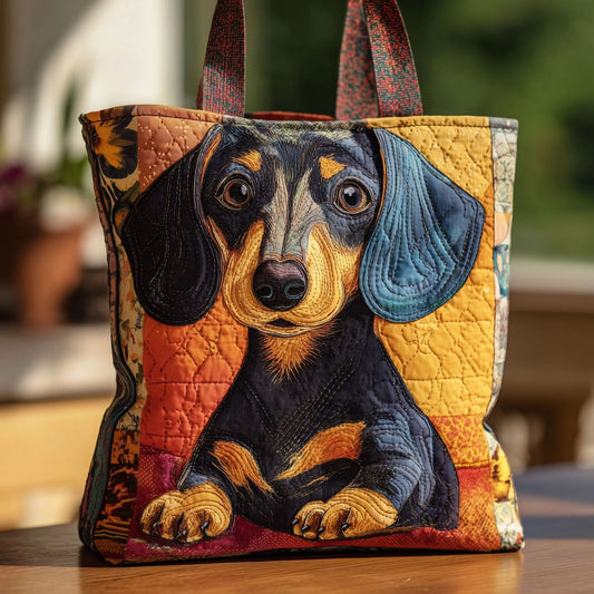 Canvas Dog-Printed Tote And Shoulder Bag 300g