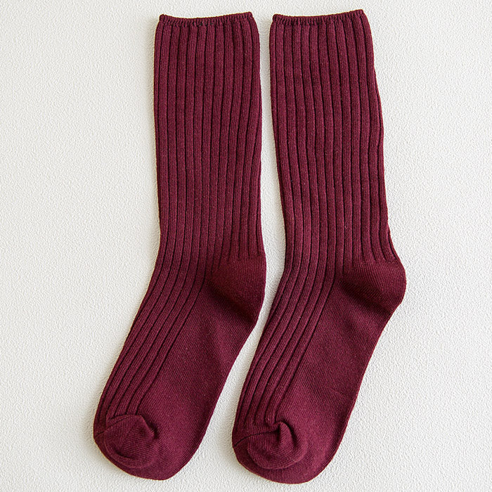 Vintage Forest Vertical Cotton College Style Socks
