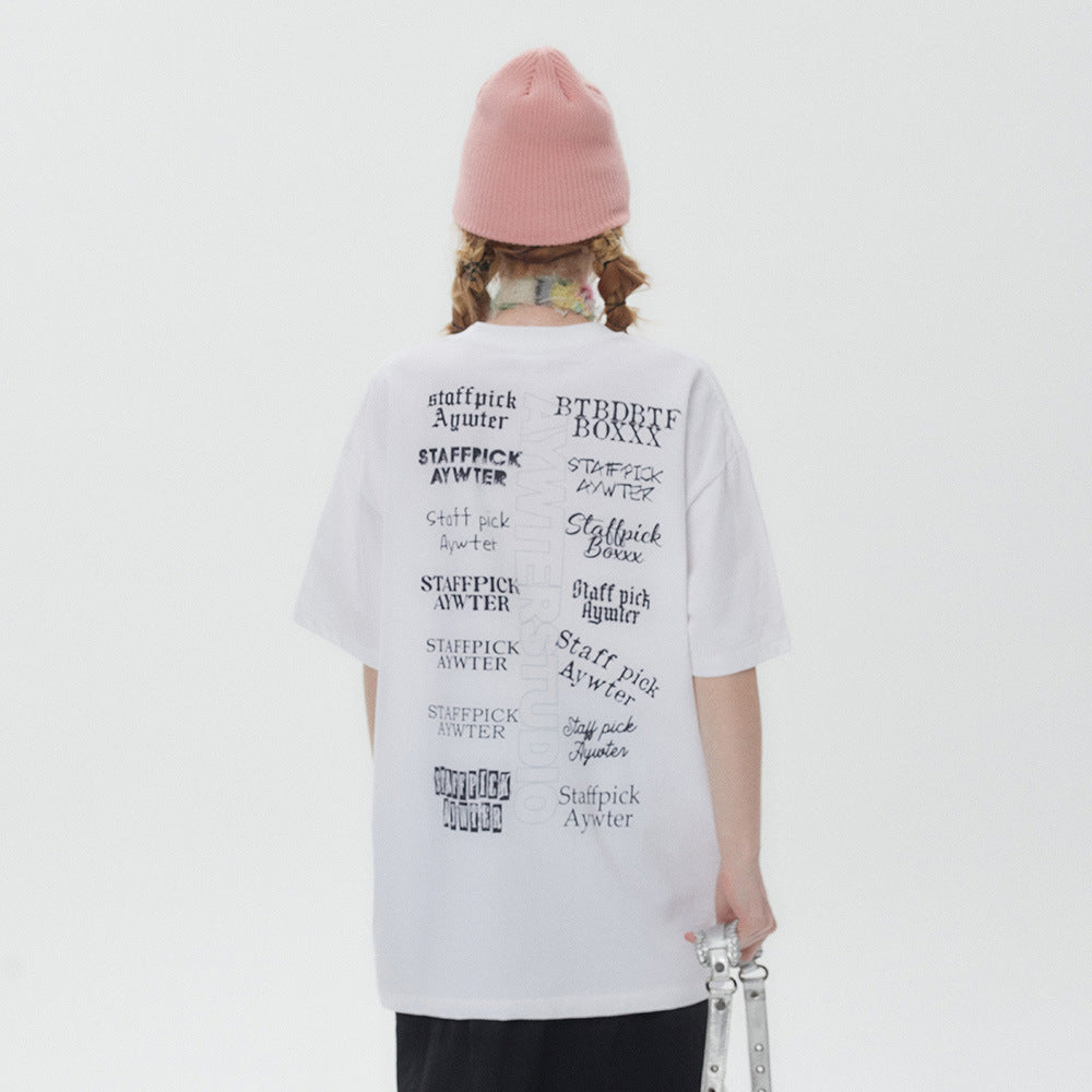 Letter Print Short-sleeve T-shirt For Women
